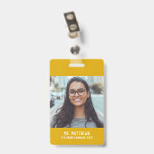 Abzeichen des Lehrers mit Foto - gelb Ausweis (Back with Clip)