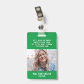 Abzeichen des Lehrers mit grünem Foto Ausweis (Back with Clip)