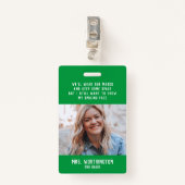 Abzeichen des Lehrers mit grünem Foto Ausweis (Vorderseite mit Klammer)