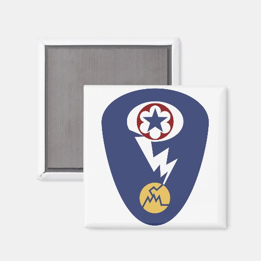 Abzeichen des Manhattan-Projekts Magnet (Vorderseite/Rückseite)