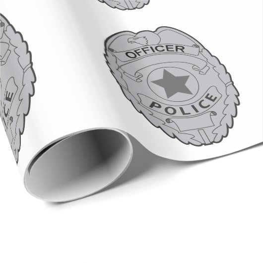 ABZEICHEN DES POLIZEIBEAMTEN GESCHENKPAPIER (Rolleneckpunkt)