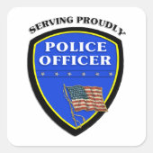 Abzeichen des Polizeibeamten Quadratischer Aufkleber (Vorderseite)
