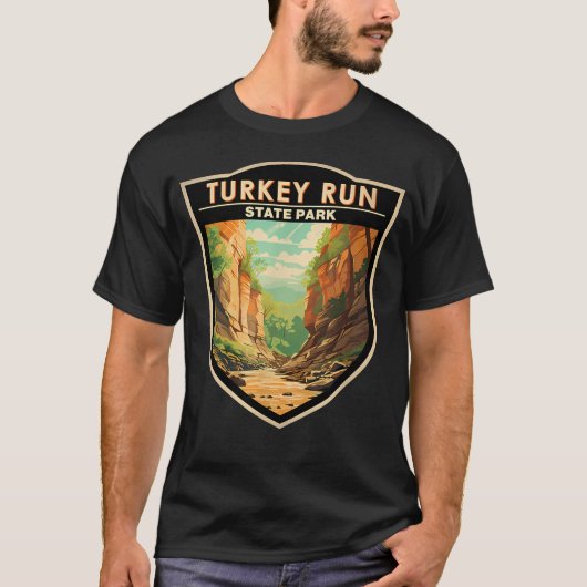 Abzeichen des Turkey Run State Park Indiana T-Shirt (Vorderseite)