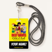 Abzeichen "Dex n' Them" (doppelseitig) Ausweis (Vorderseite mit Schlüsselband)