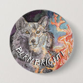 Abzeichen "Ember Eyes Wolf Watercolor"/Schaltfläch Button (Vorderseite)