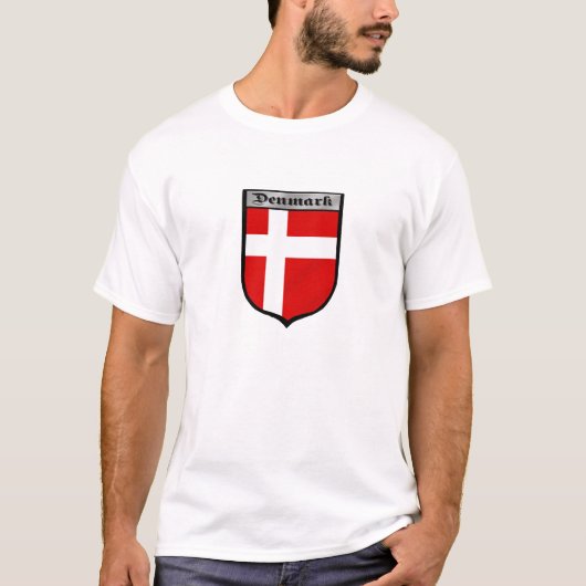 Abzeichen-Emblemgeschenke Dänemark-Schildes T-Shirt (Vorderseite)
