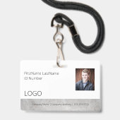 Abzeichen "Employee Marble Look" mit Barcode Ausweis (Vorderseite mit Lanyard)