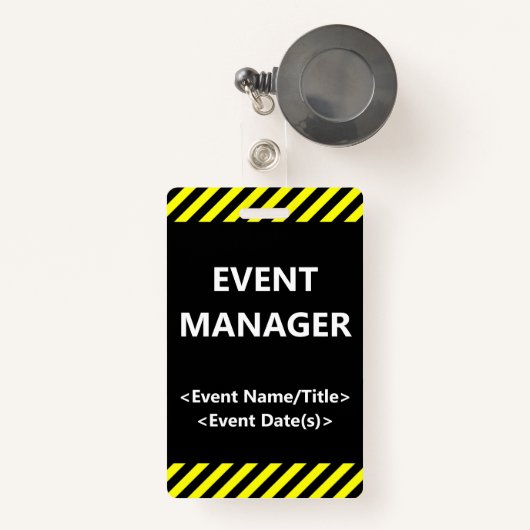 Abzeichen "EVENT MANAGER" Ausweis (Vorderseite mit Rechteck)
