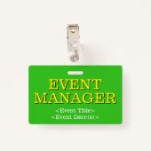 Abzeichen "EVENT MANAGER" Ausweis (Rückseite mit Klammer)