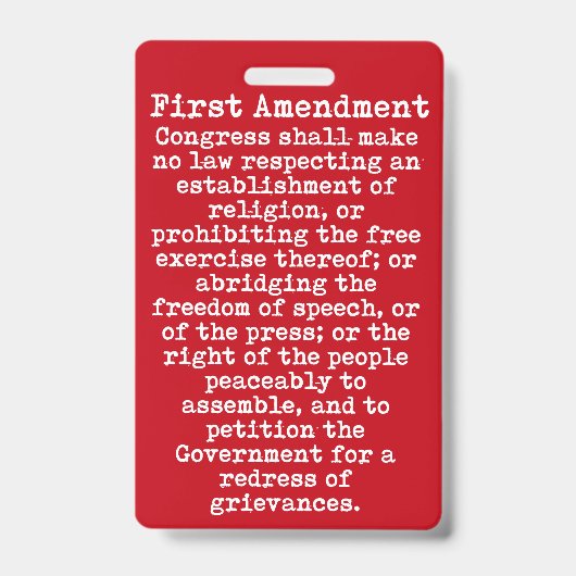Abzeichen "First Amendment" Ausweis (Vorderseite)