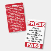Abzeichen "First Amendment" Ausweis (Vorder- & Rückseite)