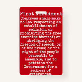 Abzeichen "First Amendment" Ausweis