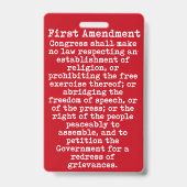 Abzeichen "First Amendment" Ausweis (Vorderseite)