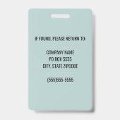 Abzeichen für aquamarines Firmenlogo Mitarbeiter-F Ausweis (Rückseite)