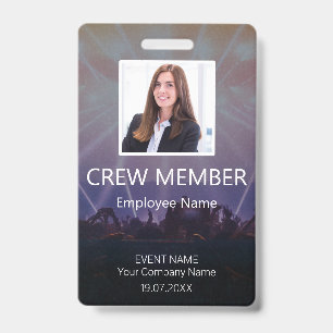Abzeichen für benutzerdefinierte Crew-Member QR-Co Ausweis