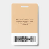 Abzeichen für benutzerdefinierte Firmenkundennamen Ausweis (Rückseite)