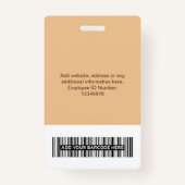 Abzeichen für benutzerdefinierte Firmenkundennamen Ausweis (Rückseite)