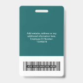 Abzeichen für benutzerdefinierte Firmenkundennamen Ausweis (Rückseite)