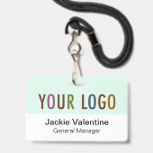 Abzeichen für benutzerdefinierte Kunststoffnamen m Ausweis (Vorderseite mit Lanyard)