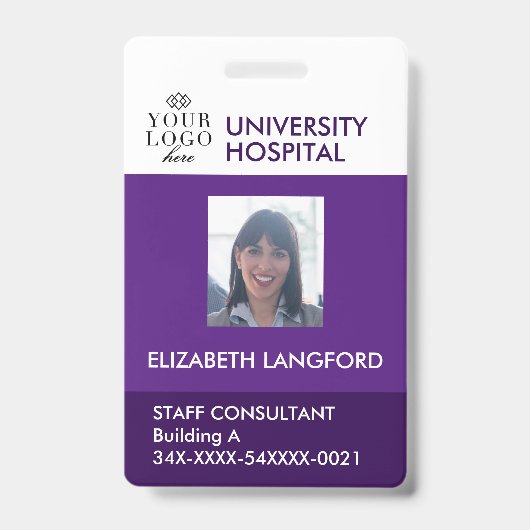 Abzeichen für benutzerdefinierte Mitarbeiter| Foto Ausweis (Vorderseite)