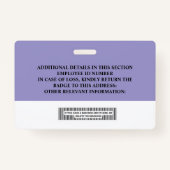 Abzeichen für benutzerdefinierte Mitarbeiter-ID - Ausweis (Rückseite)