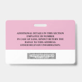 Abzeichen für benutzerdefinierte Mitarbeiter-ID -  Ausweis (Back)