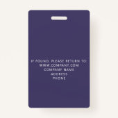 Abzeichen für benutzerdefinierte Veranstaltungen Ausweis (Rückseite)