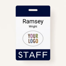 Abzeichen für berufliche Mitarbeiternamen mit Logo