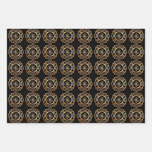 Abzeichen für Brandbekämpfer Geschenkpapier Set (Vorderseite 3)