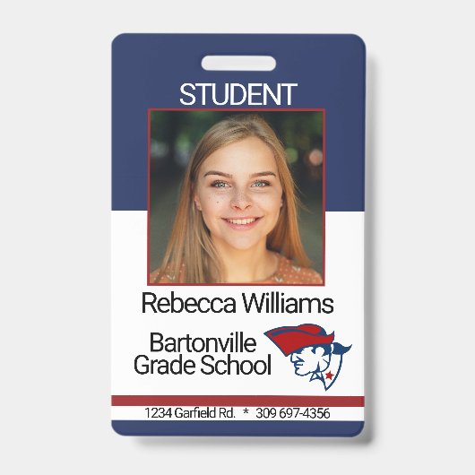 Abzeichen für das Foto von Schulen/Mitarbeitern - Ausweis (Vorderseite)