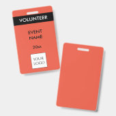 Abzeichen für das Logo "Coral Red and Black Event Ausweis (Front & Back)