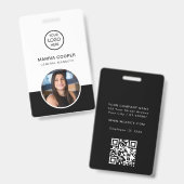 Abzeichen für das Logo "Schwarze Minimalistische I Ausweis (Vorder- & Rückseite)