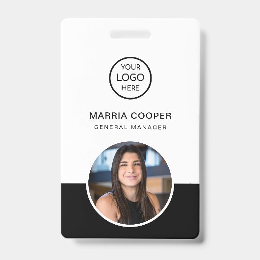 Abzeichen für das Logo "Schwarze Minimalistische I Ausweis (Vorderseite)