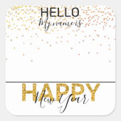 Abzeichen für das Party "Neujahr" Quadratischer Aufkleber (Vorderseite)