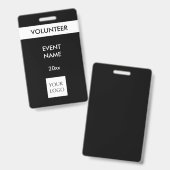 Abzeichen für das Schwarz-Weiß-Event-Freiwillige-L Ausweis (Front & Back)