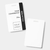 Abzeichen für das Schwarz-Weiß-Event-Freiwillige-L Ausweis (Vorder- & Rückseite)