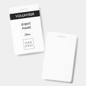 Abzeichen für das Schwarz-Weiß-Event-Freiwillige-L Ausweis (Front & Back)