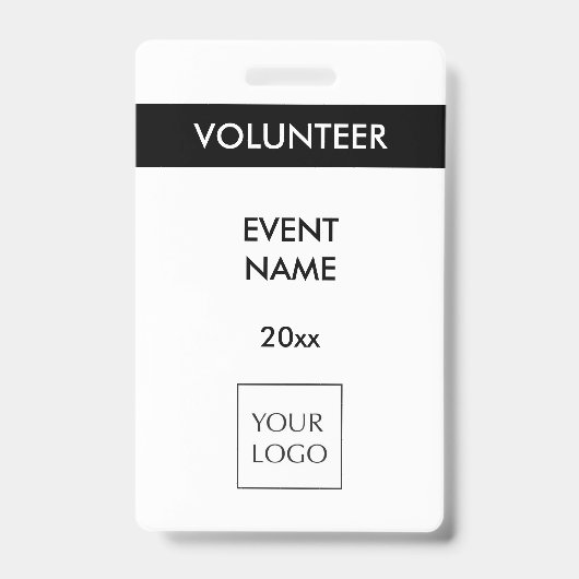 Abzeichen für das Schwarz-Weiß-Event-Freiwillige-L Ausweis (Front)