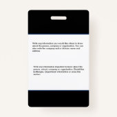 Abzeichen für den Bar des benutzerdefinierten Foto Ausweis (Rückseite)