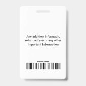 Abzeichen für den Bar des benutzerdefinierten Foto Ausweis (Rückseite)