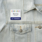 Abzeichen für den blauen Namen mit Logo-Button ode Namensschild (Beispiel)