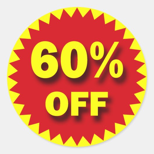 ABZEICHEN FÜR DEN EINZELHANDEL - 60 % ERMÄSSIGT RUNDER AUFKLEBER (Vorderseite)