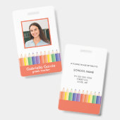 Abzeichen für den Lehrer/in der Schule Ausweis (Vorder- & Rückseite)