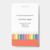 Abzeichen für den Lehrer/in der Schule Ausweis (Rückseite)