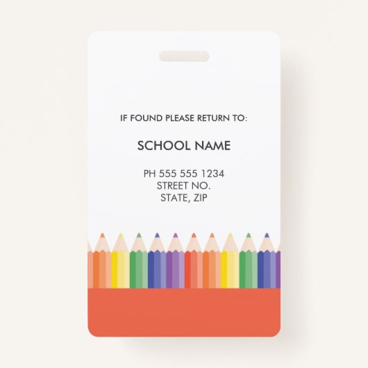 Abzeichen für den Lehrer/in der Schule Ausweis (Rückseite)