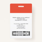 Abzeichen für den Namen des Fotos eines Mitarbeite Ausweis (Rückseite)