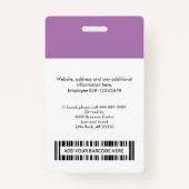 Abzeichen für den Namen des Fotos eines Mitarbeite Ausweis (Rückseite)