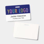 Abzeichen für den Namen von Blauem PVC Horizontale Ausweis (Vorder- & Rückseite)