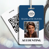 Abzeichen für den Namen von Mitarbeitern mit blaue Ausweis