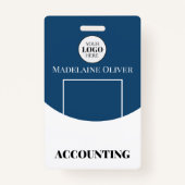 Abzeichen für den Namen von Mitarbeitern mit blaue Ausweis (Vorderseite)